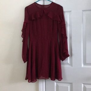 Burgundy long sleeve dress